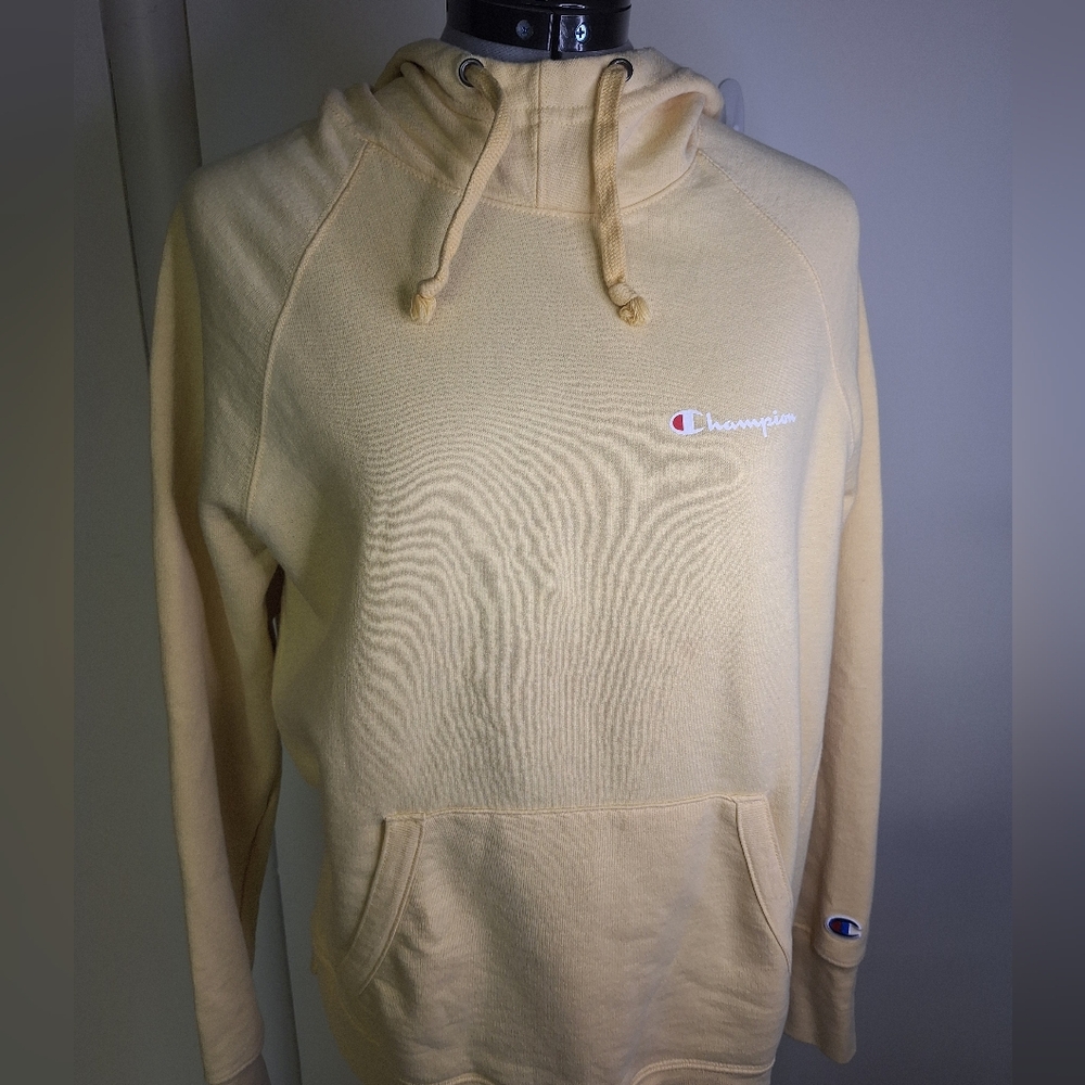 Champion Womens Yellow Hoodie Sweatshirt  Size Med